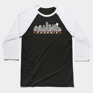 Phoenix Basketball Team All Time Legends, Phoenix City Skyline Baseball T-Shirt